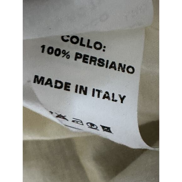 Women's Wool Dress Coat BLUE DEEP Tan/ Beige Taupe Lamb Fur 6-8 Italy 42 EU, S - Picture 10 of 16